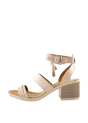 Босоножки женские  пудровые натуральная кожа украина  viscala - размер 36 (23 см)