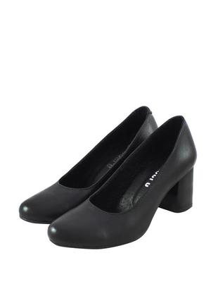 Туфли-лодочки женские  чёрные натуральная кожа украина  libero - размер 37 (24,5 см)  (модель: lib10tufkblack)2 фото