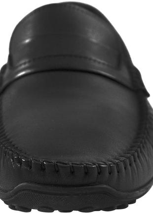 Мокасины мужские  чёрные натуральная кожа украина  sav - размер 40 (25,5 см)6 фото