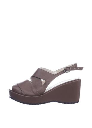 Босоножки женские  кофейные натуральная кожа украина  injers - размер 37 (23,2 см)