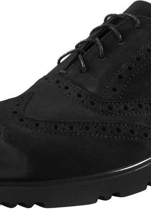 Туфли мужские  чёрные натуральный нубук украина  sav - размер 40 (25,5 см)10 фото