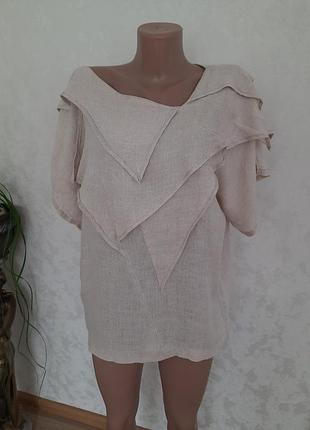 Блуза Льняна сорочка сорочка невибілений льон етно бохо