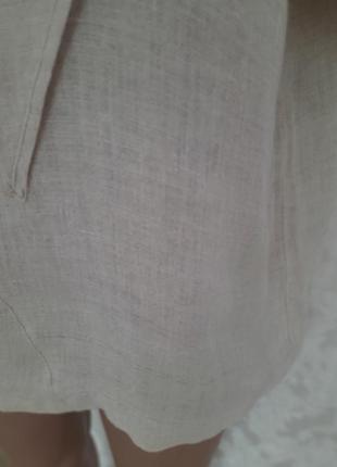 Льняна блуза рубаха рубашка невибілений лен етно бохо7 фото