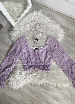 Блузка топ в квіточку лавандовий very peri