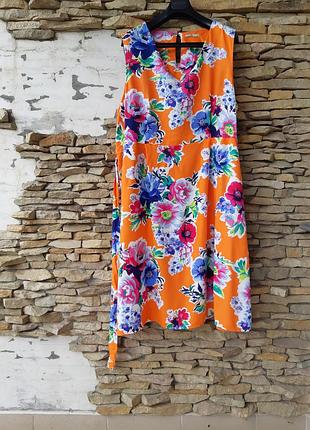 Вискозное в цветы 💐 платье 👗 большого размера