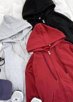 Худи оверсайз худі кофта с капюшоном на замке молнии со шнурками ...