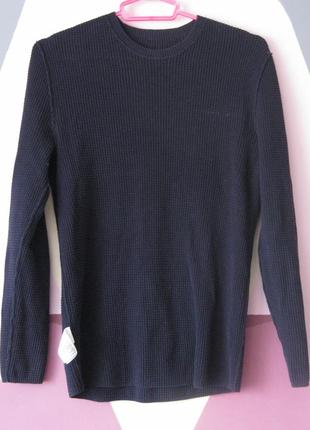 Кофта лонгслив свитер з длинным рукавом cos размер s темно синя3 фото