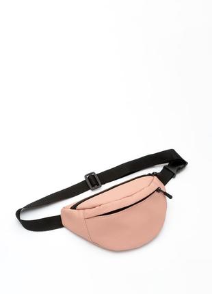 Жіноча пудрова/рожева бананка, сумка на пояс