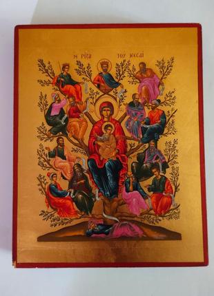 Ікона древо життя(релігії) богородиця і 12 пророків 15 х 19 см ручний розпис з нанесенням золота