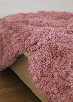 Покрывало плед травка 220х240 бамбуковое меховое пушистое с длинным ворсом koloco много цветов