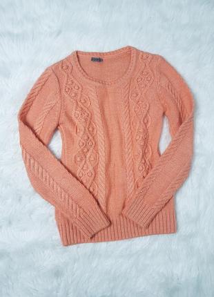 Персиковый свитер с люрексовой нитью