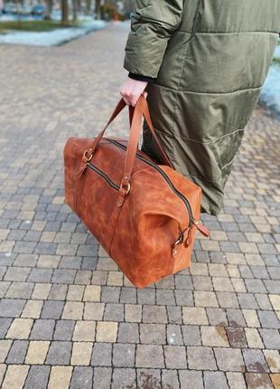 Кожаная дорожная/спортивная/бизнес сумка с индивидуальной гравировкой2 фото