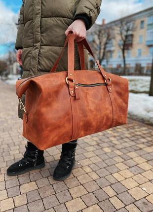 Кожаная дорожная/спортивная/бизнес сумка с индивидуальной гравировкой1 фото