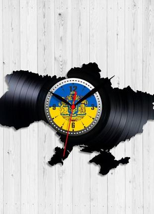 Украина декор на стену часы украина часы карта украины часы виниловые часы черные часы на стену размер 30 см