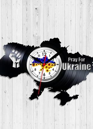 Pray for ukraine молись за україну годинник україна годинник карта україни годинник вініловий годинник на стіну розмір 30 см