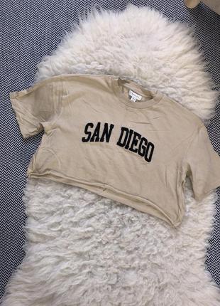 San diego топ футболка короткая надпись натуральный хлопок4 фото