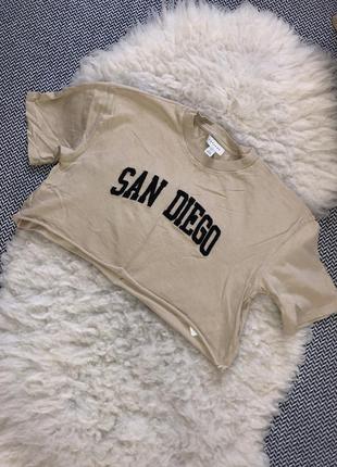 San diego топ футболка короткая надпись натуральный хлопок6 фото