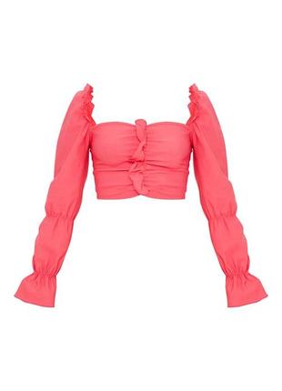 Костюм летний prettylittlething юбка+топ трендовый s розовый фуксия5 фото