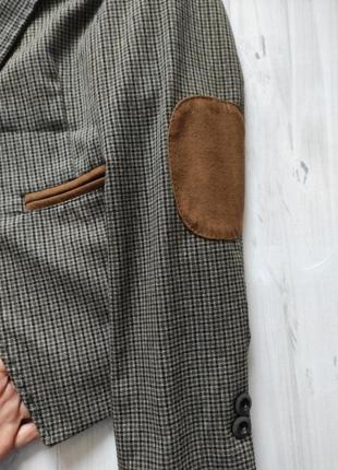 Ідеальний італійський жіночий піджак з латками в гусячу лапку5 фото