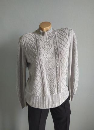 Джемпер, светр з косами і бісером.