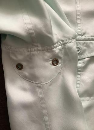 Мятная блуза рубашка gap 100% шелк р. l/g оверсайз4 фото