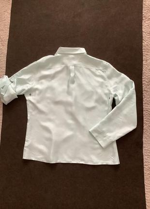 Мятная блуза рубашка gap 100% шелк р. l/g оверсайз2 фото
