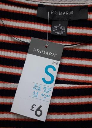 Стильный трикотажный топ с квадратным вырезом в разноцветную полоску primark4 фото