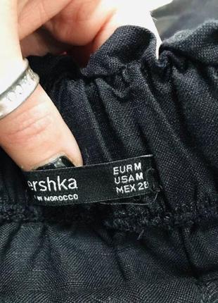 Bershka чёрная льняная юбка лён натуральная хлопок тренд6 фото