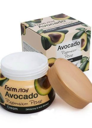 Осветляющий лифтинг-крем для лица с экстрактом авокадо farmstay avocado premium pore cream2 фото