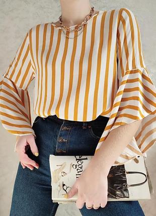Шикарна блуза у полоску з об'ємними рукавами new look5 фото