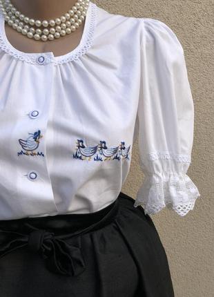 Винтаж,белая блуза с вышивкой,кружево,рубашка,angelika,moden6 фото