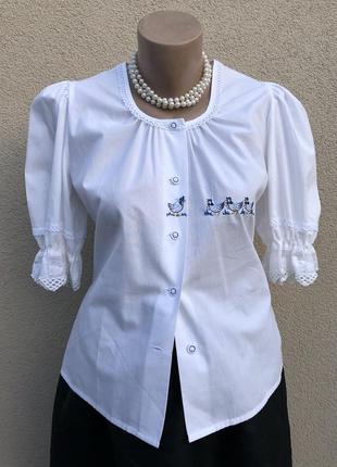 Винтаж,белая блуза с вышивкой,кружево,рубашка,angelika,moden8 фото