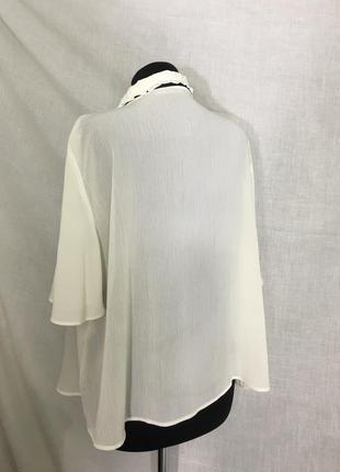Zara блуза трендовая в винтажном стиле рюши на завязках классика винтаж ретро воротник блузка бежевая кремовая7 фото