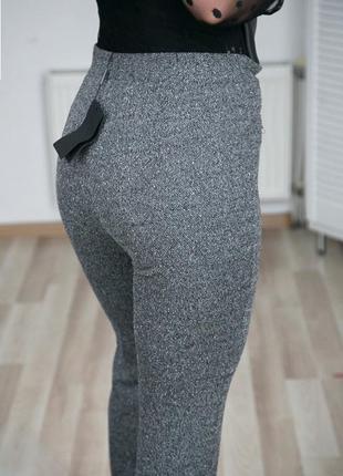 Роскошные брюки клёш с высокой посадкой строгие брюки деловые женские4 фото