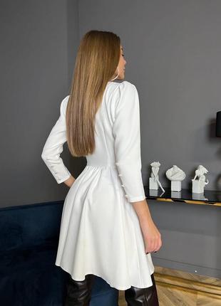 Женское платье белый цвет миди креп костюмка 42,44,466 фото