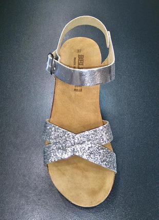 Босоніжки на танкетці з натур. шкіри bellini bio-platform, італія