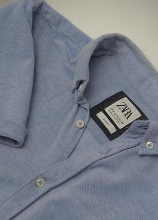 Zara man рр m Bear fit сорочка з бавовни піку короткий рукав