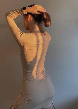 Платье мини женское с затяжками цвет оливка 42/44, 44/46, 46/48.4 фото