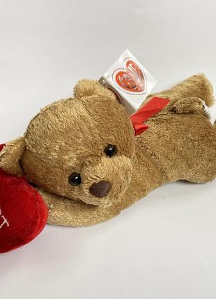Мягкая игрушка коричневый мишка с сердечком