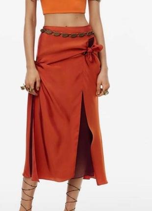 Сатиновая юбка zara