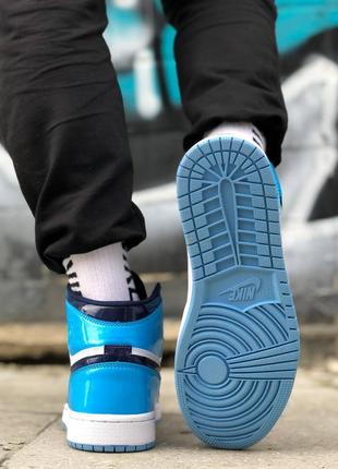 Кросівки nike air jordan retro high blue gloss3 фото