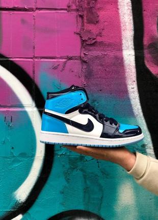 Кросівки nike air jordan retro high blue gloss4 фото