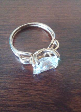 Яскраве кільце срібло з позолотою