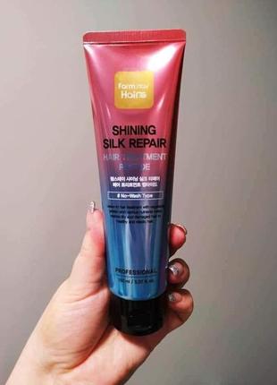 Незмивна маска з пептидами farmstay shining silk repair hair treatment peptide