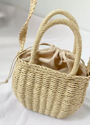 Стильна плетена сумка 2024 солом'яна сумочка