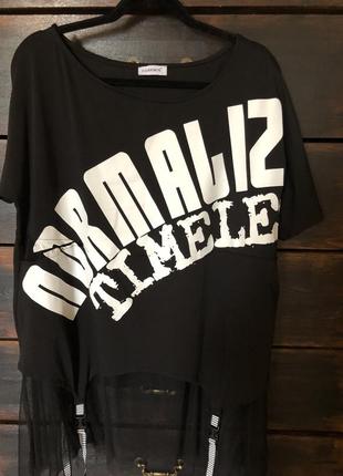 Новая ( без бирки) крутая футболка- туника оверсайз турция