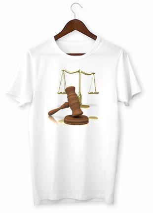 Футболка з принтом "law day. день закону. молоток і терези феміди" push it