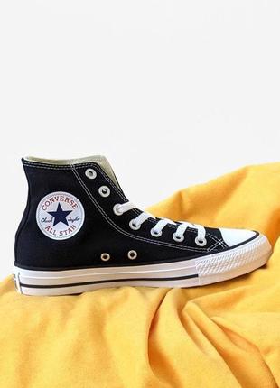 Кеди конверс, хіт взуття converse all star високі чорно-білі кеди2 фото