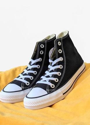 Кеды конверс, хит обуви converse all star высокие черно-белые кеды5 фото