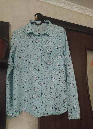Цветочная блузка рубашка с длинными рукавами1 фото